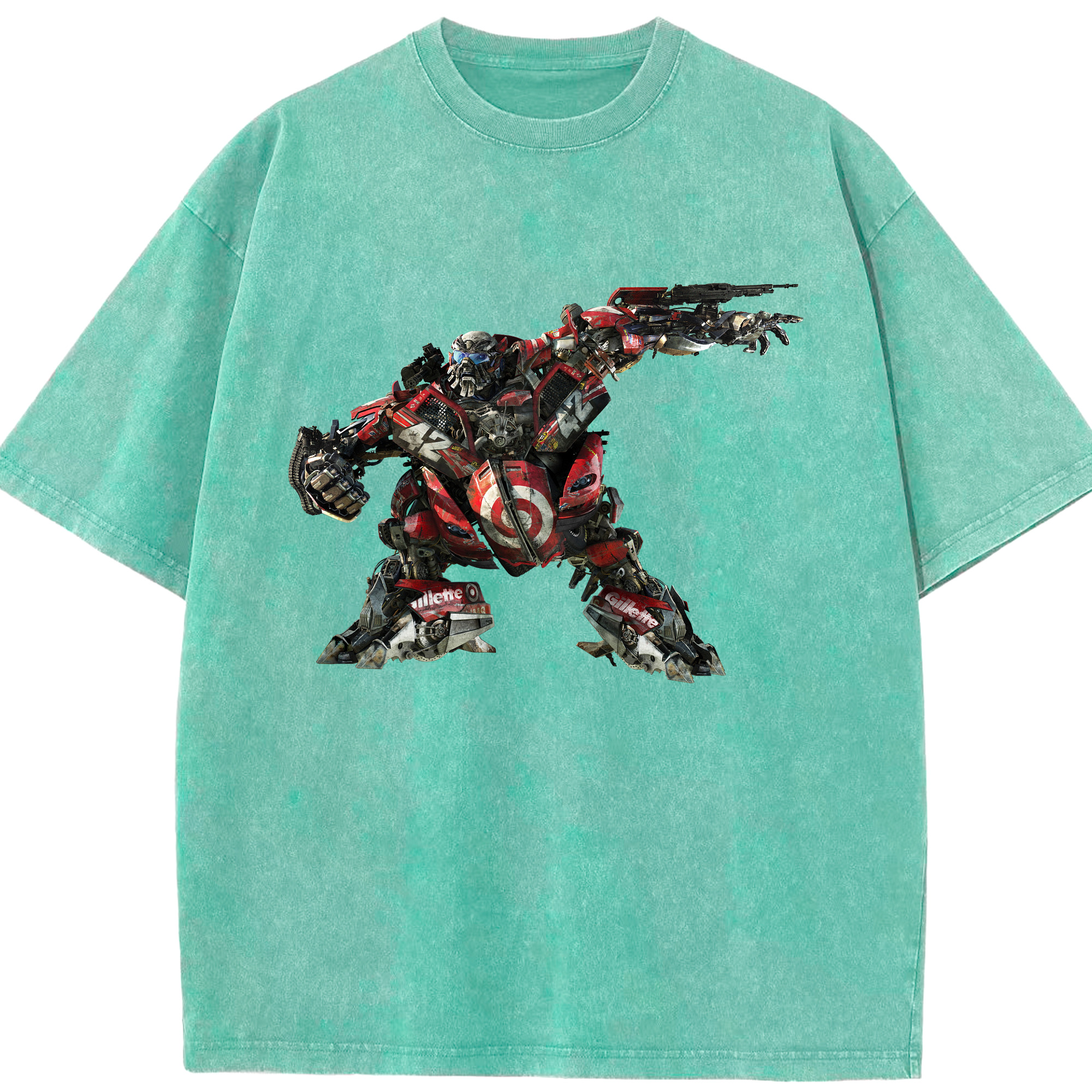 （画像用）  綿100% ヴィンテージ風 半袖Tシャツ（フロントプリント）